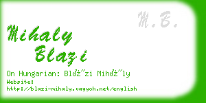 mihaly blazi business card